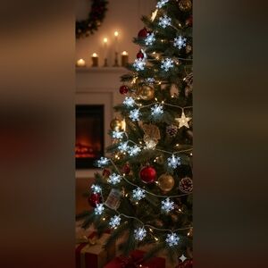 Snowflake Christmas Lights, 16.08ft 40 LED Christmas Lights Snowflake (EUC)